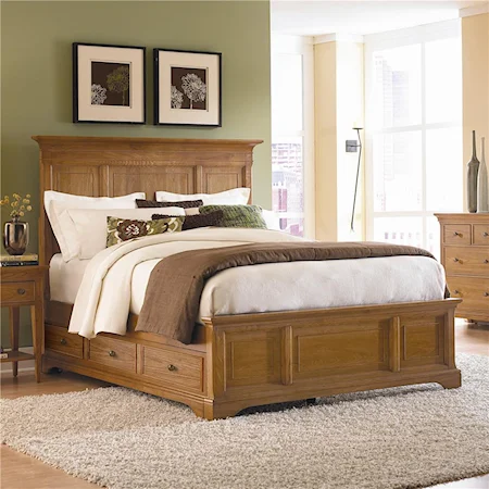 King Panel Bed with Underbed Storage